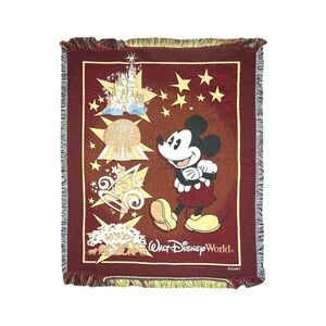 Vintage Walt Disney World Tapestry Throw Blanket - 60” x 50”